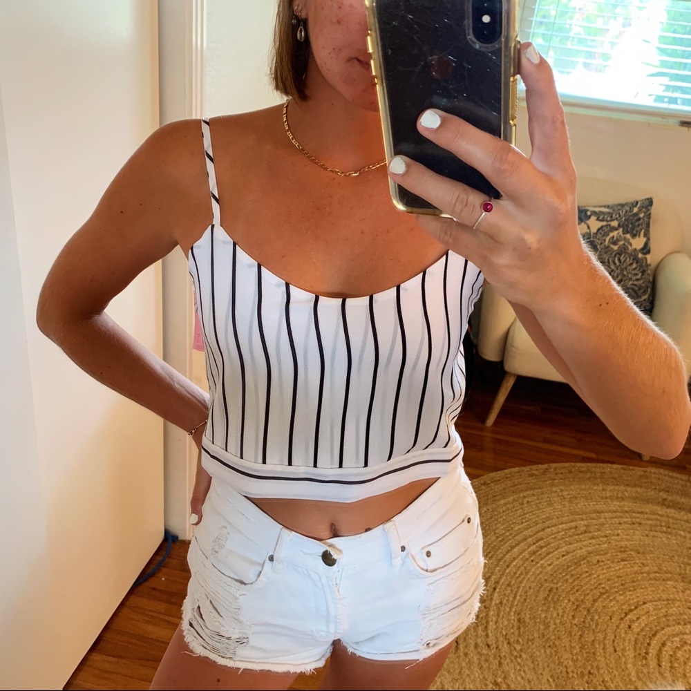 White & black stripper tank